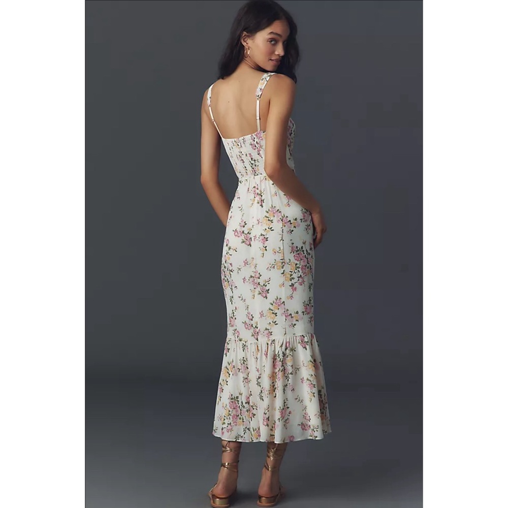 NWT Reformation Irisa Floral Trumpet Dress In Posy Print Sz 12 Pink - Picture 3 of 12